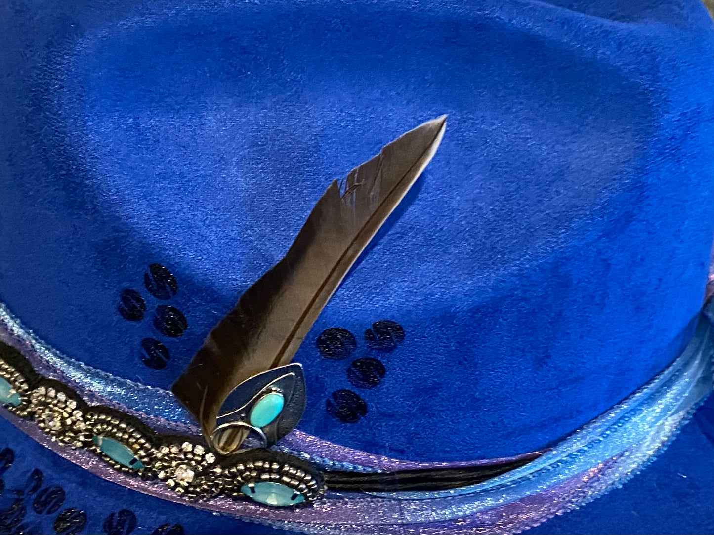Blue Suedette Custom Cowboy Hat – Paint the Town Blue