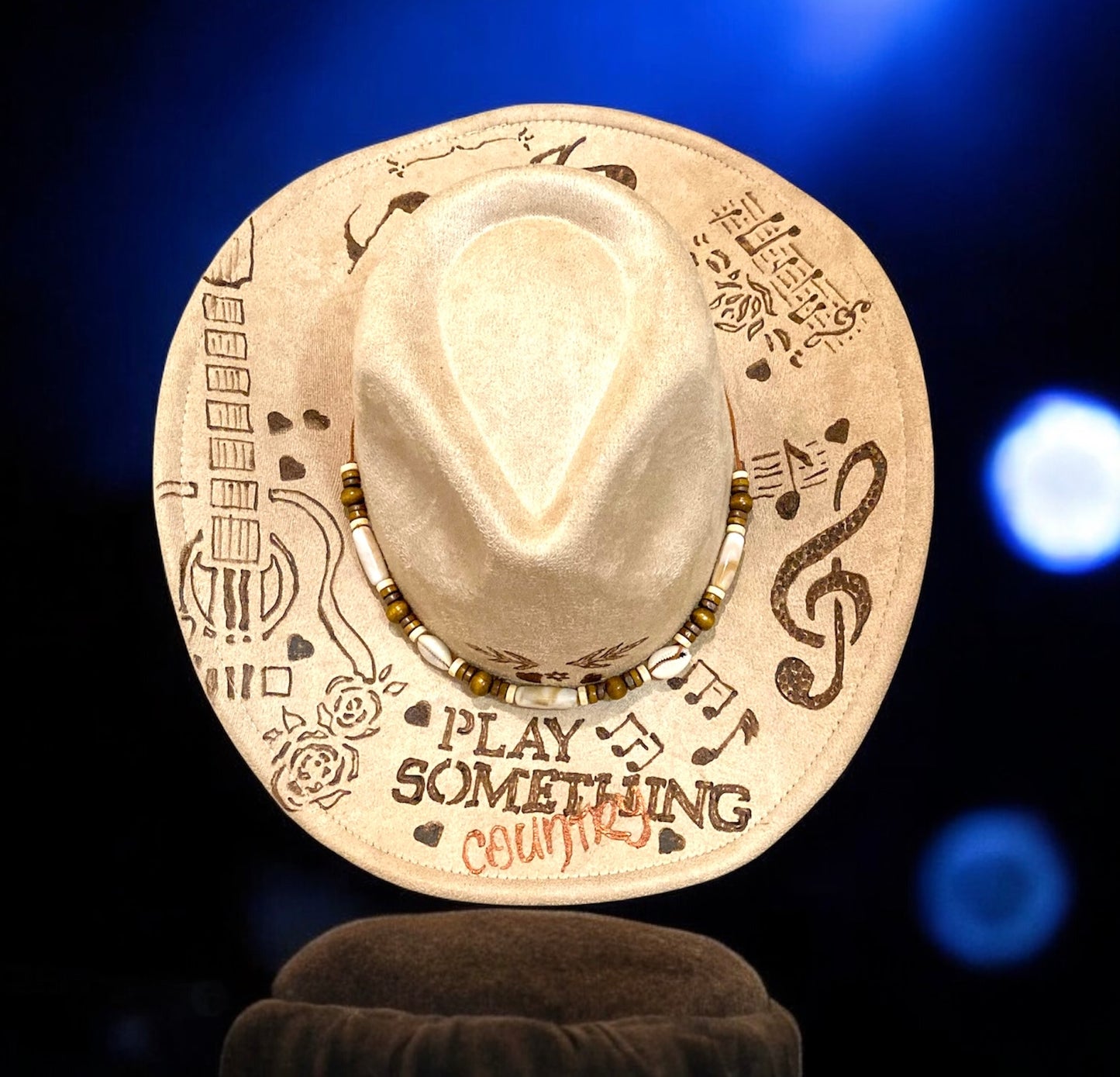 Play Something Country 2 hand burned cowboy hat