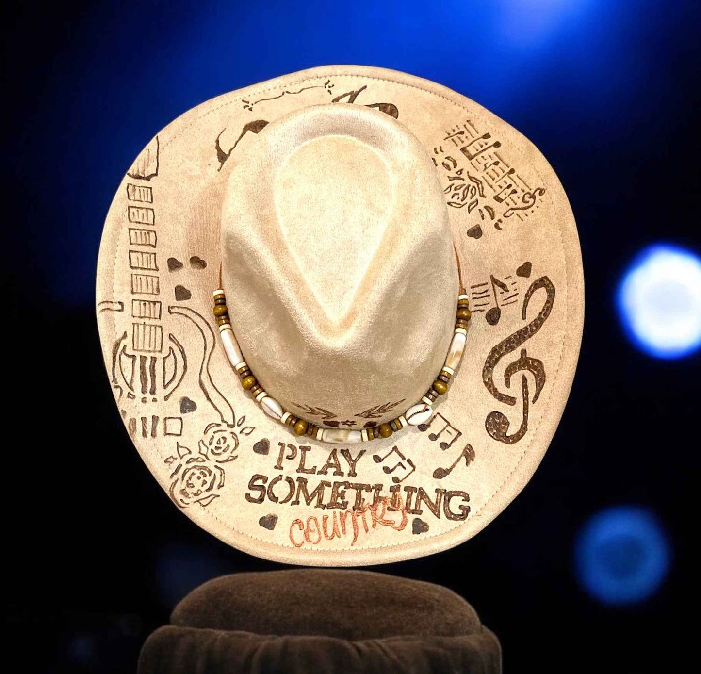 Hand Burned Cowboy Hat - Play Something Country Style