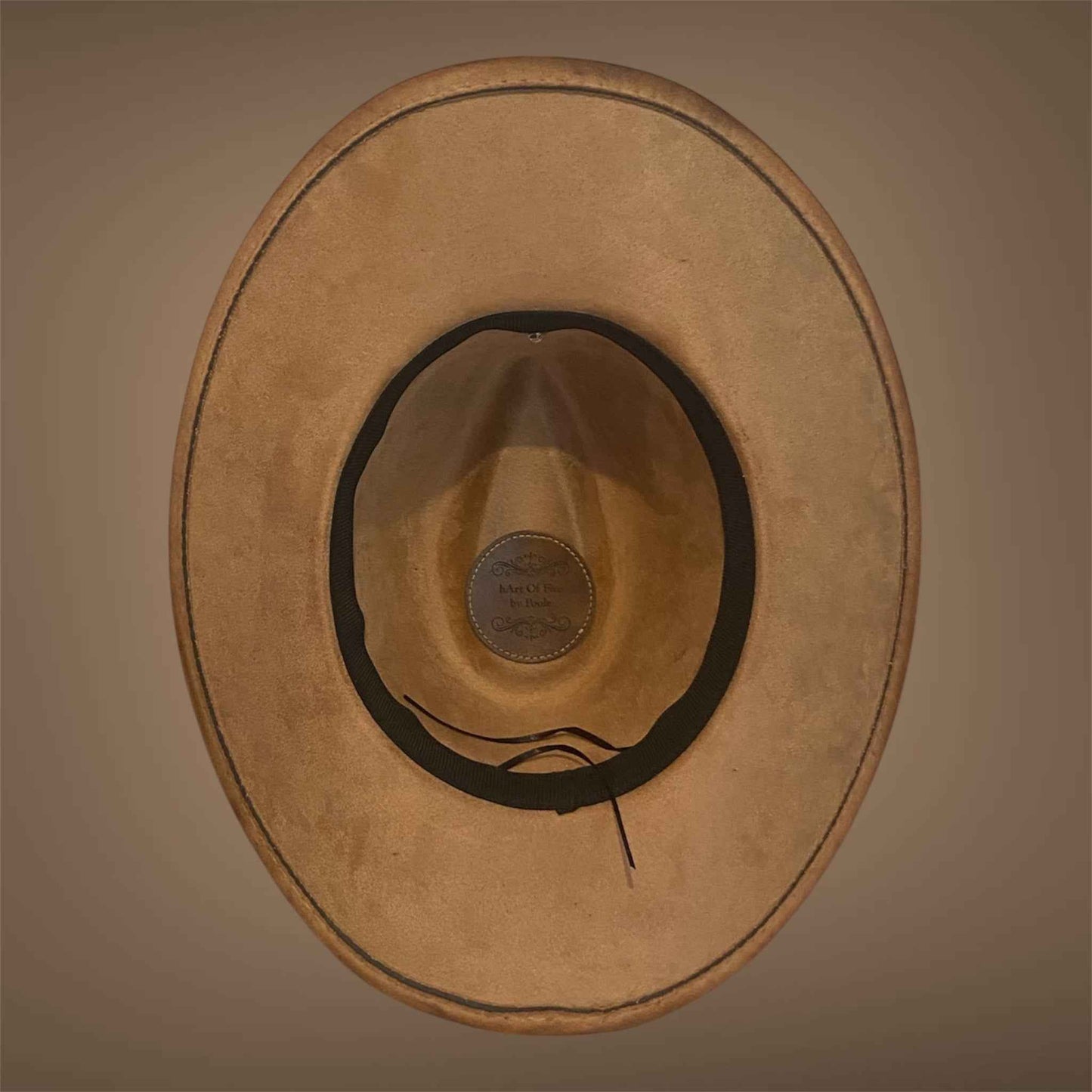 Custom Cowboy Hat: Shine Bright with Our 'Girl You're On Fire!' Design in Acorn Vegan Suede