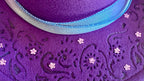 Custom Felt Cowboy Hat "Colour Me Purple" Rhinestones & Paisley Pattern