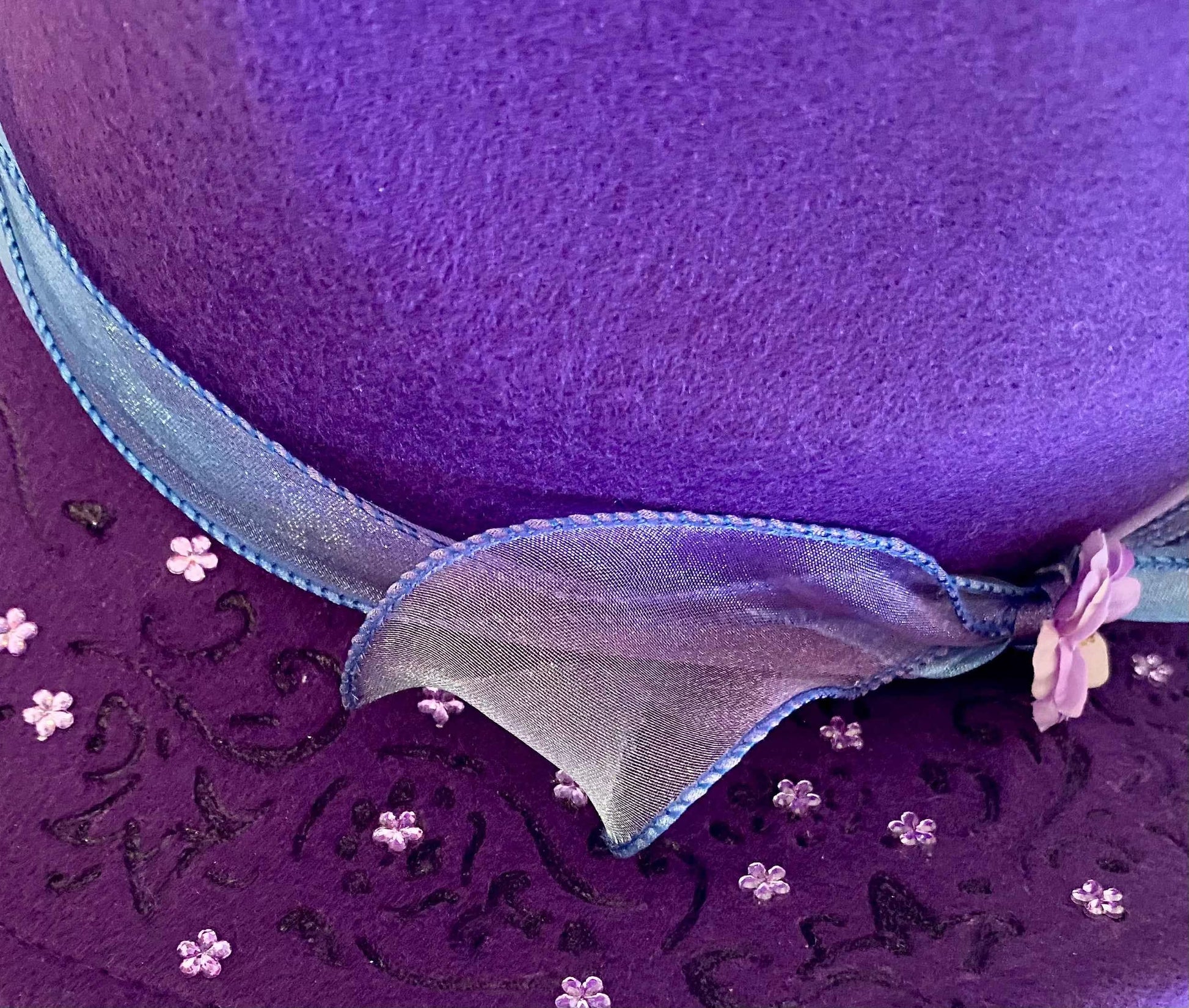 Custom Felt Cowboy Hat – Stand Out in Royal Purple with Rhinestone Elegance