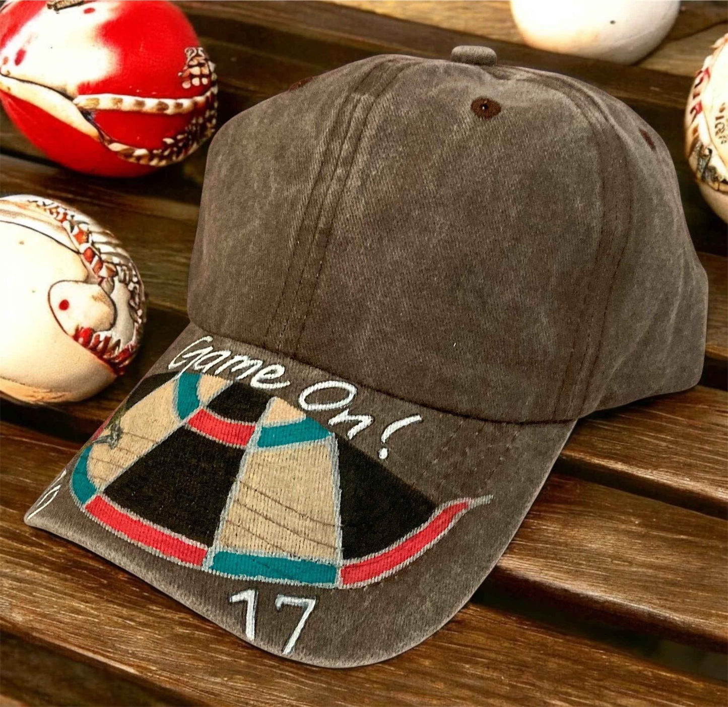 Game On! Hand Painted Dartboard Cap – Unique Style for Every Darts Fan
