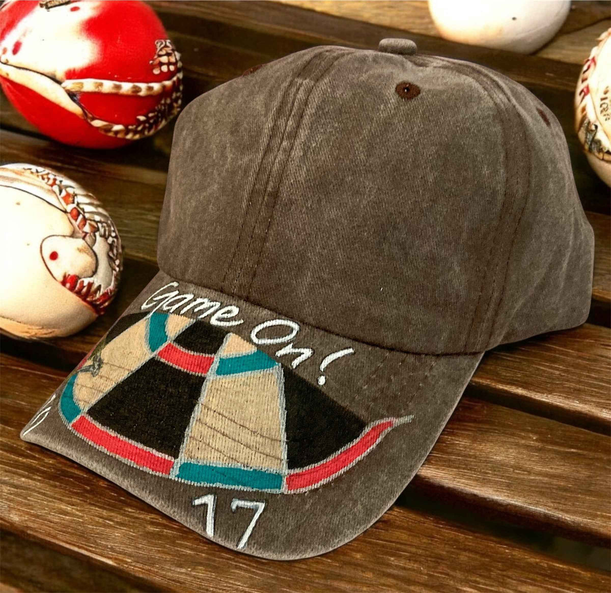 Game On! Hand Painted Dartboard Cap – Unique Style for Every Darts Fan