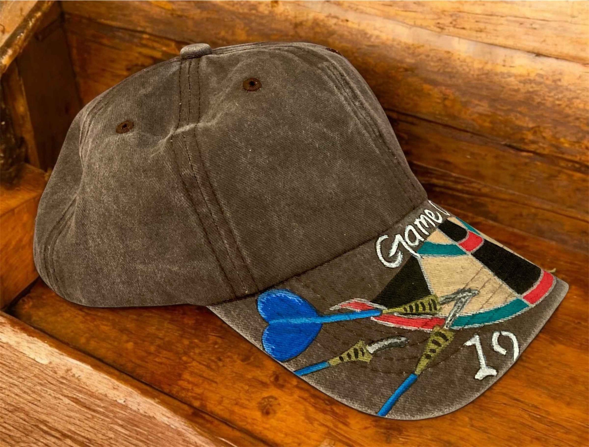 Game On! Hand Painted Dartboard Cap – Unique Style for Every Darts Fan