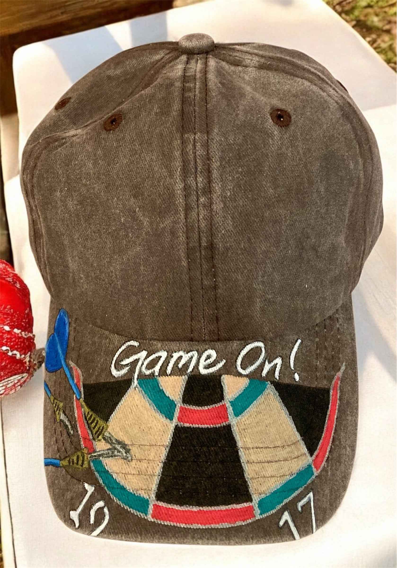 Game On! Hand Painted Dartboard Cap – Unique Style for Every Darts Fan