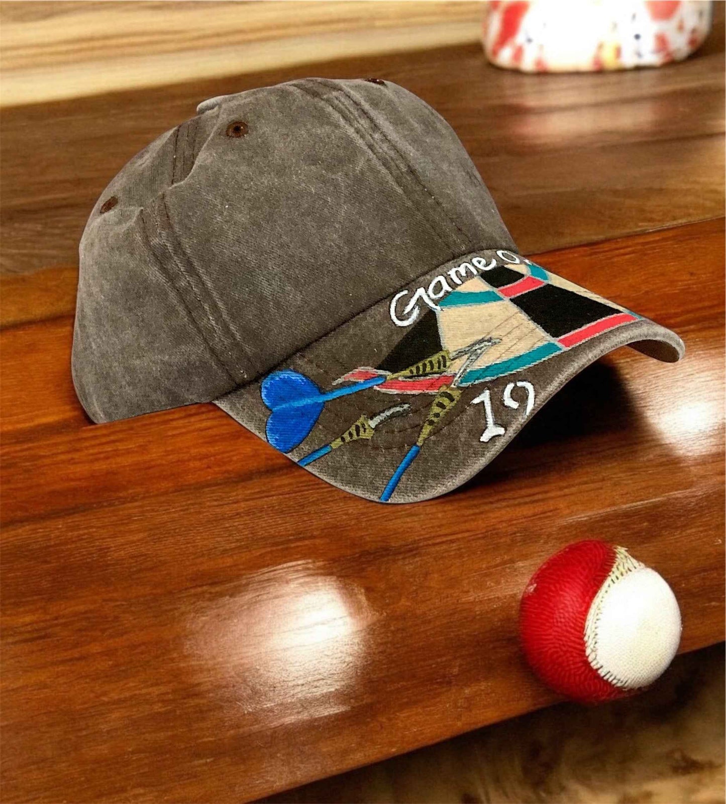 Game On! Hand Painted Dartboard Cap – Unique Style for Every Darts Fan