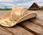 Americana Music, hand burned cowboy hat