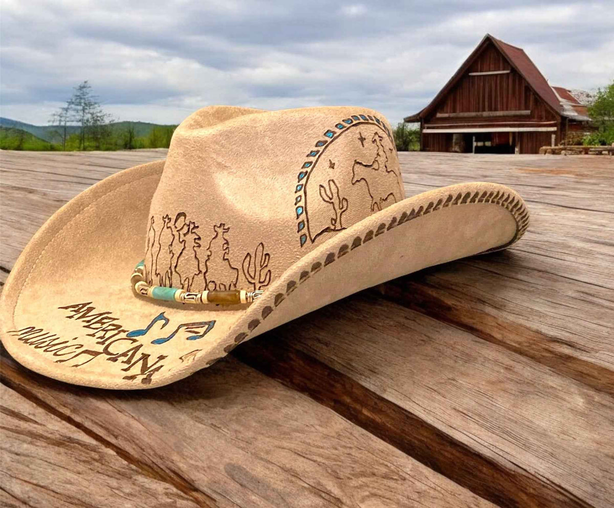 Elevate Your Style with the Deluxe Custom Cowboy Hat - Americana Music Edition