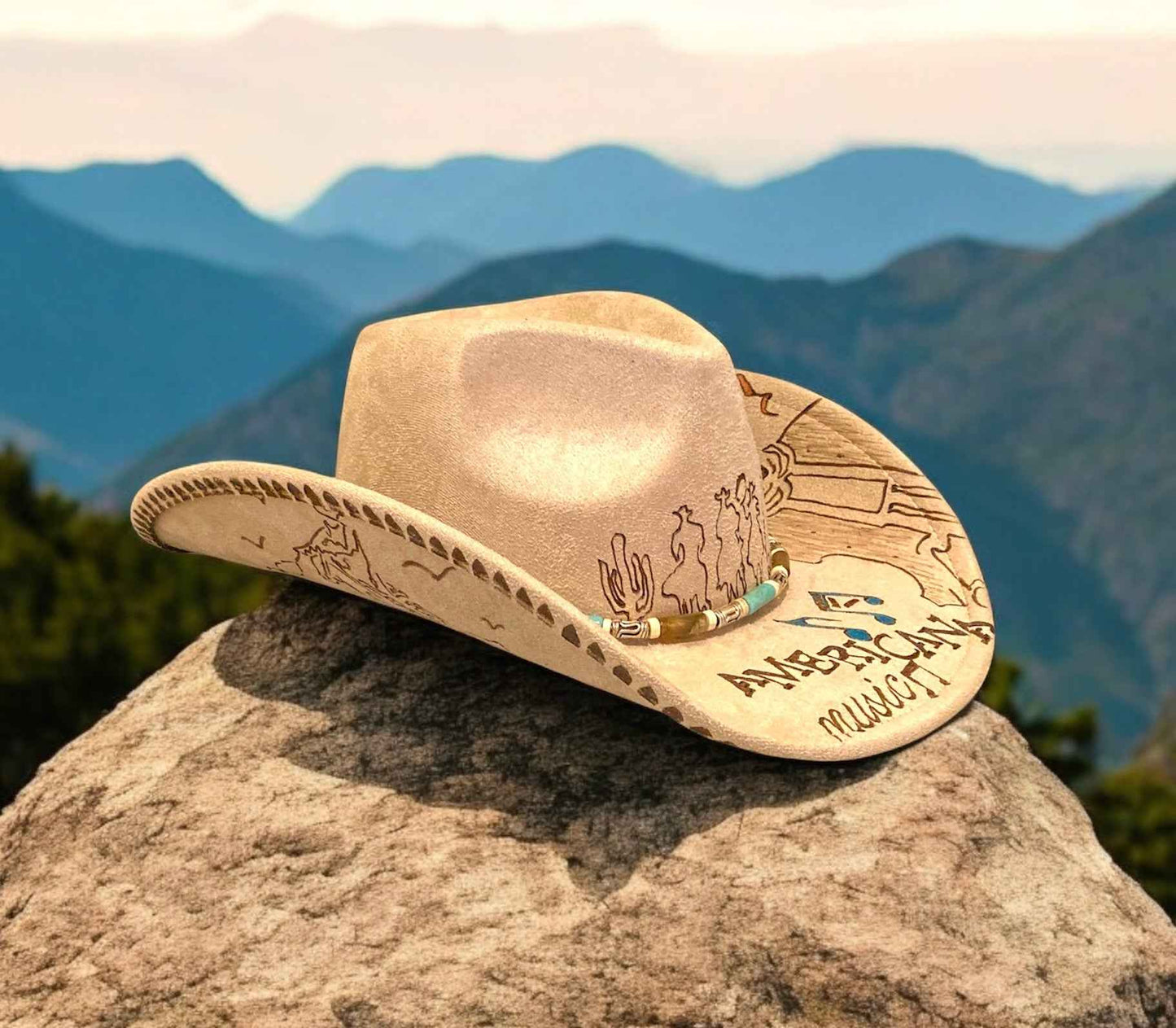 Elevate Your Style with the Deluxe Custom Cowboy Hat - Americana Music Edition