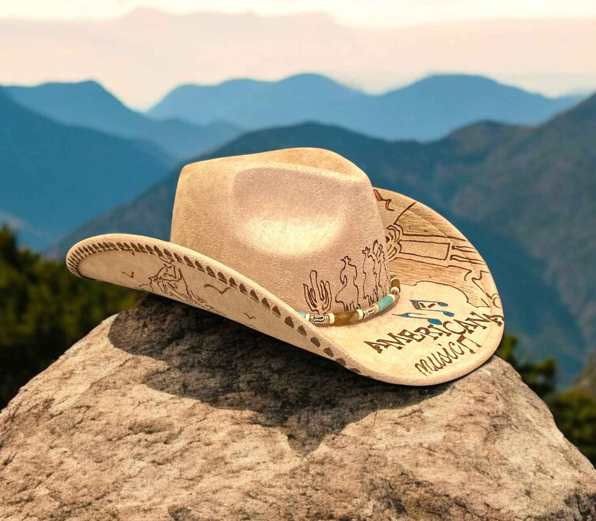 Elevate Your Style with the Deluxe Custom Cowboy Hat - Americana Music Edition