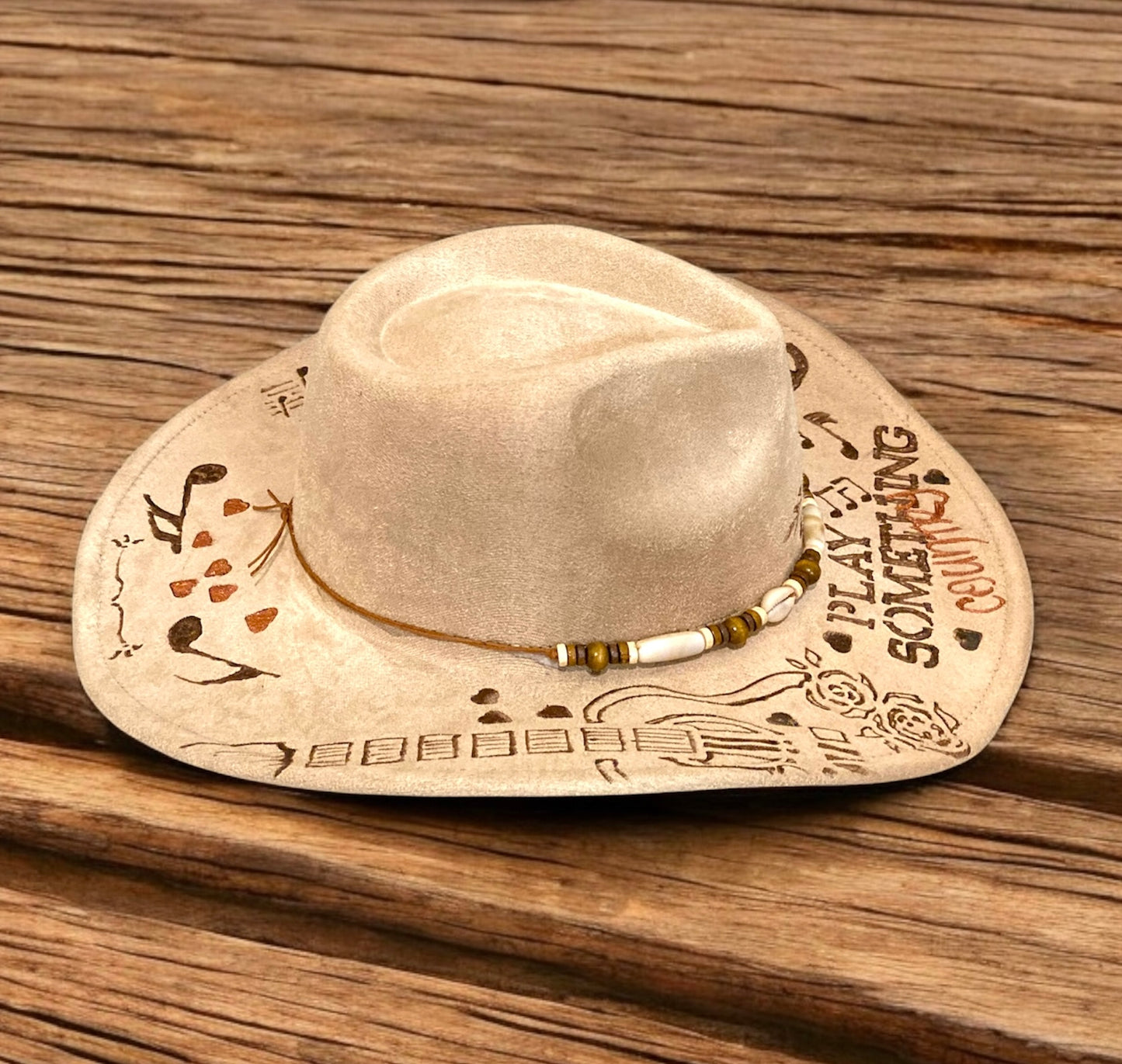 Play Something Country 2 hand burned cowboy hat