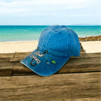 Gone Fishing, hand painted baseball cap