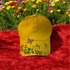 Flowers and Bees hand painted baseball cap