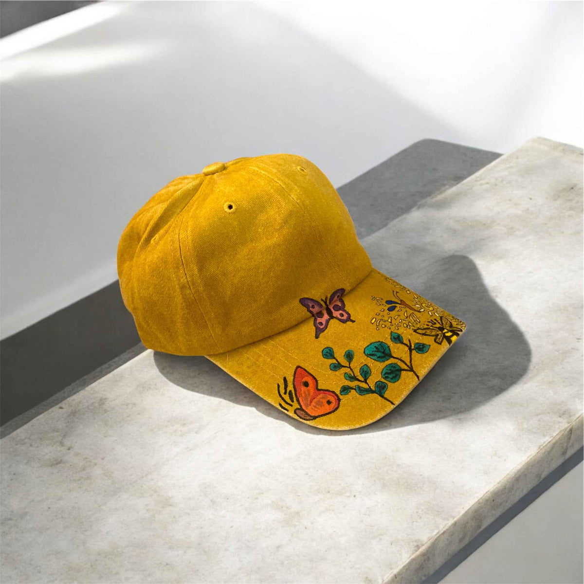 Unique Hand Painted Denim Cap: Embrace Your Whimsical Style with a Custom Touch