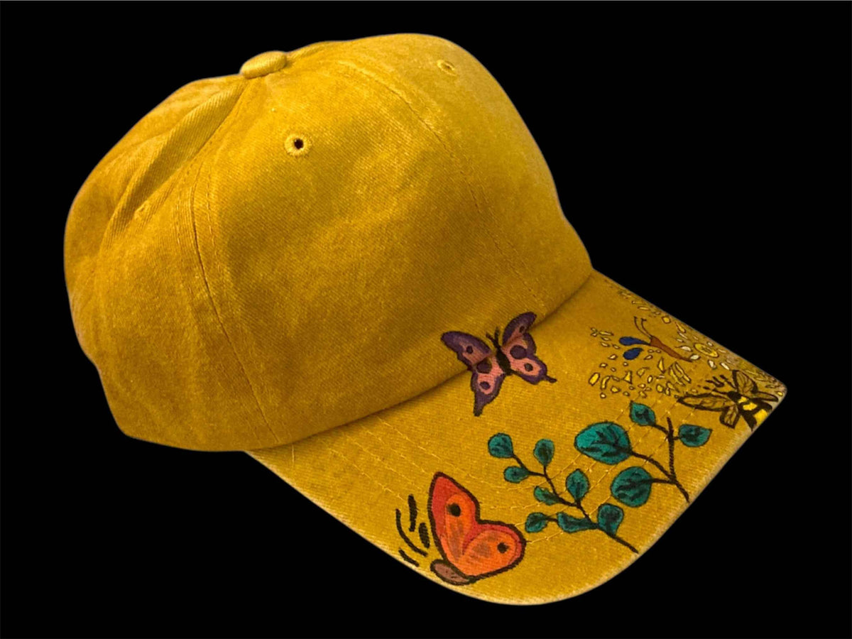 Unique Hand Painted Denim Cap: Embrace Your Whimsical Style with a Custom Touch