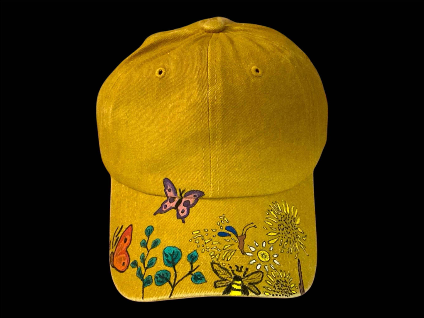Unique Hand Painted Denim Cap: Embrace Your Whimsical Style with a Custom Touch
