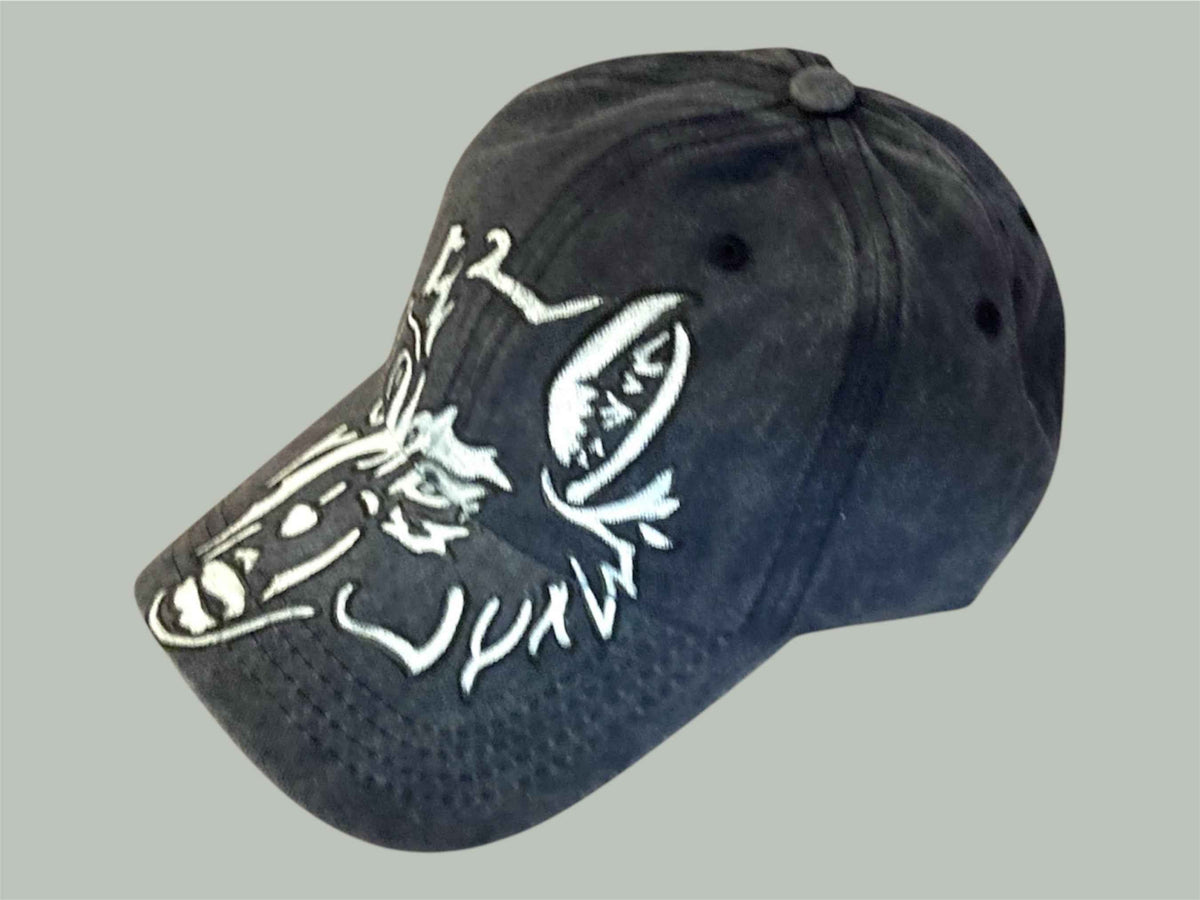 Hand Painted Wolf Skull Baseball Cap - Unique Artistry for Every Adventure