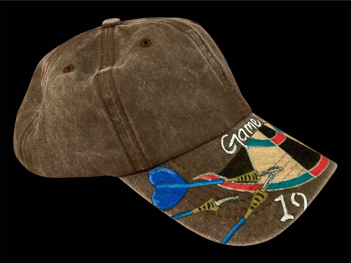 Game On! Hand Painted Dartboard Cap – Unique Style for Every Darts Fan