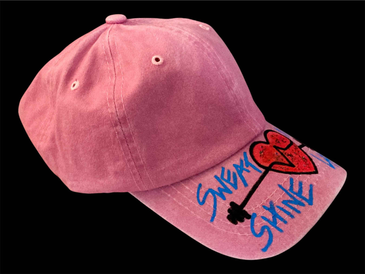 Hand Painted Sports Cap: Sweat Now, Shine Later - Unique Denim Design