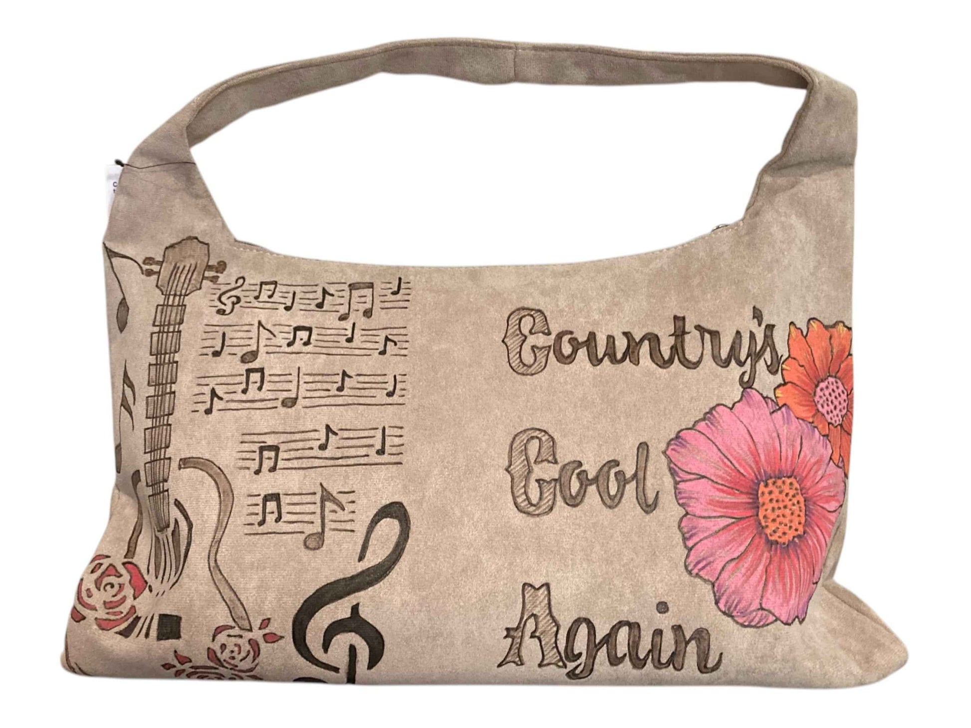 Hand Painted Vegan Suede Bag - Coyote Ugly & Country's Cool Again Design