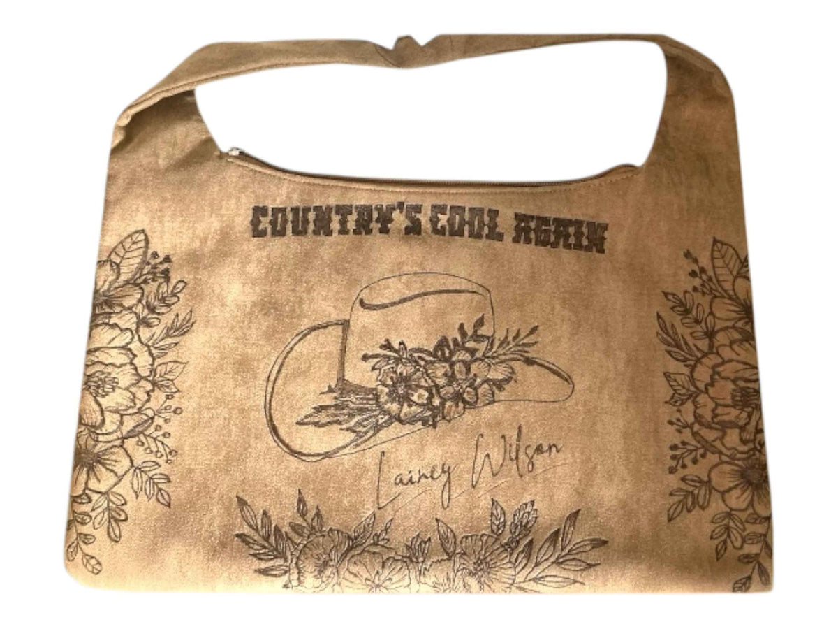 Lainey Wilson Inspired Bag - Stylish Vegan Suede Large Bag with Unique Hand-Burned Designs