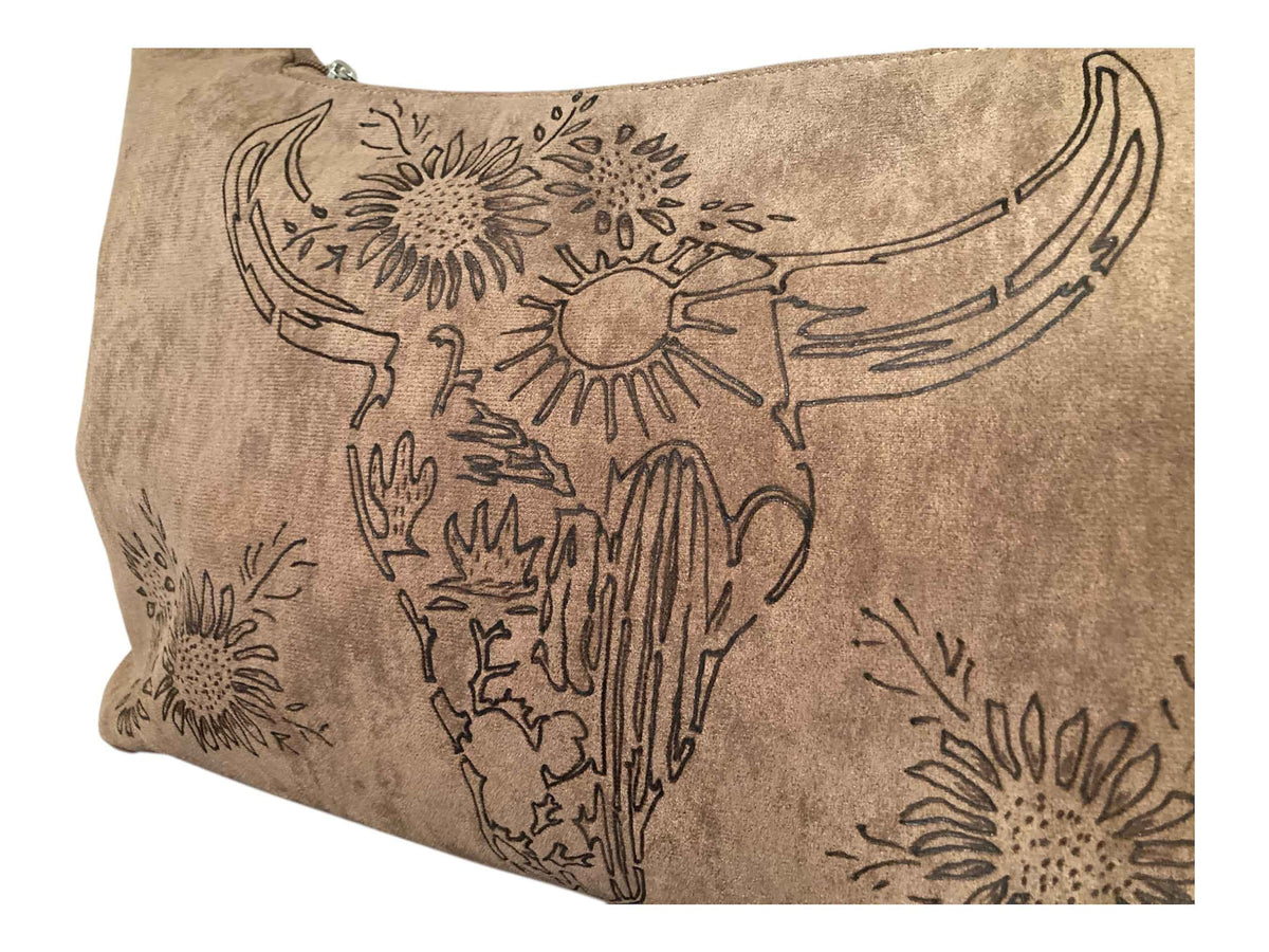 Lainey Wilson Inspired Bag - Stylish Vegan Suede Large Bag with Unique Hand-Burned Designs