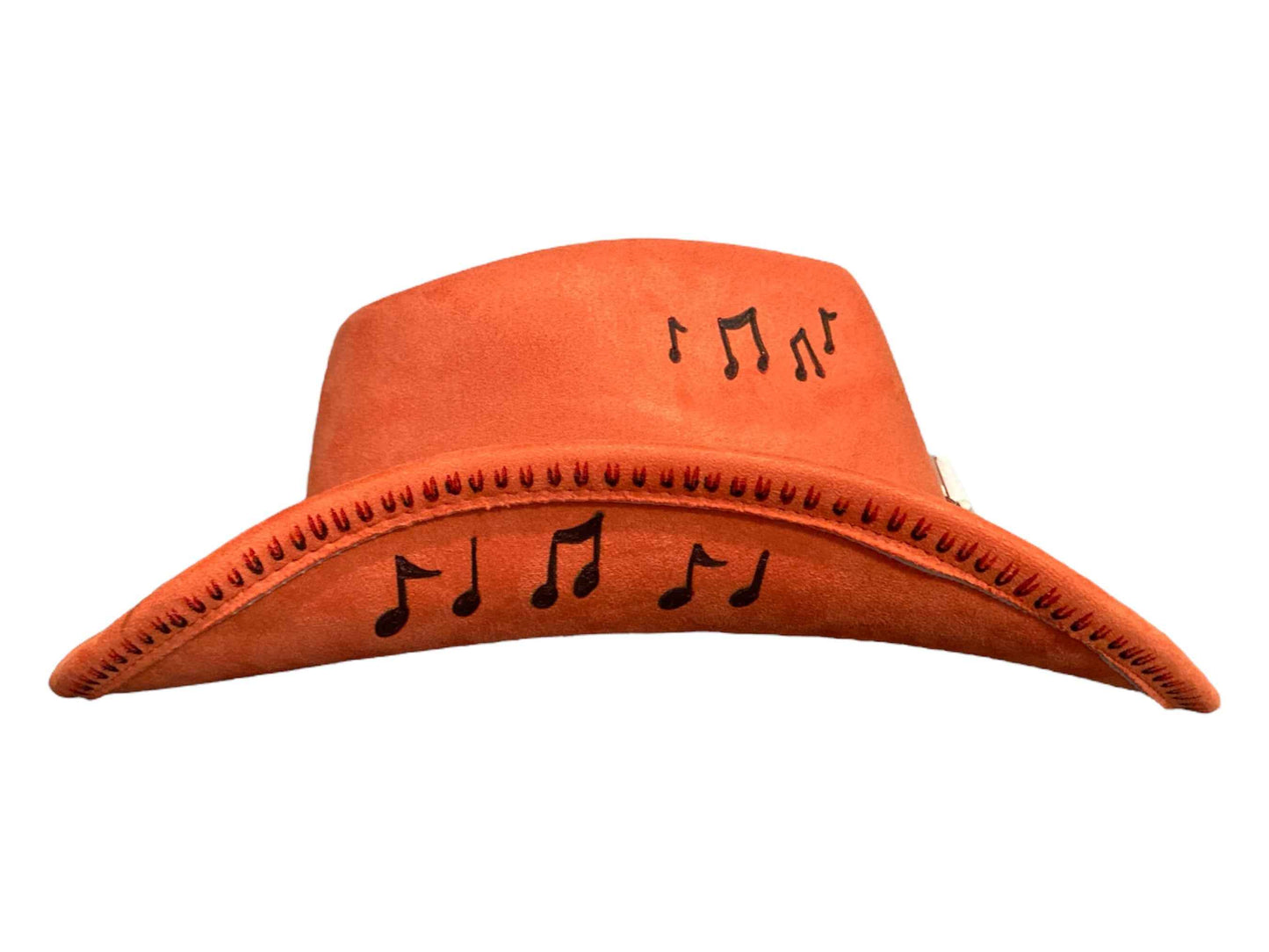 Orange Cowboy Hat: Handcrafted Felt Hat for Festivals and Fashion