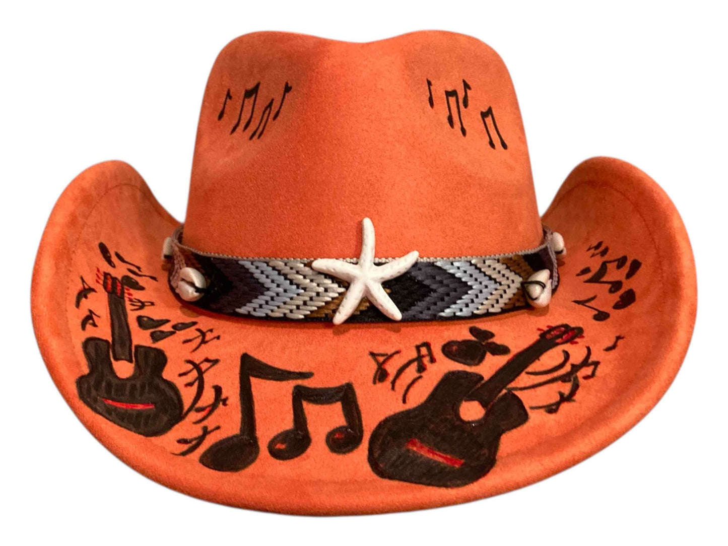 Orange Cowboy Hat: Handcrafted Felt Hat for Festivals and Fashion