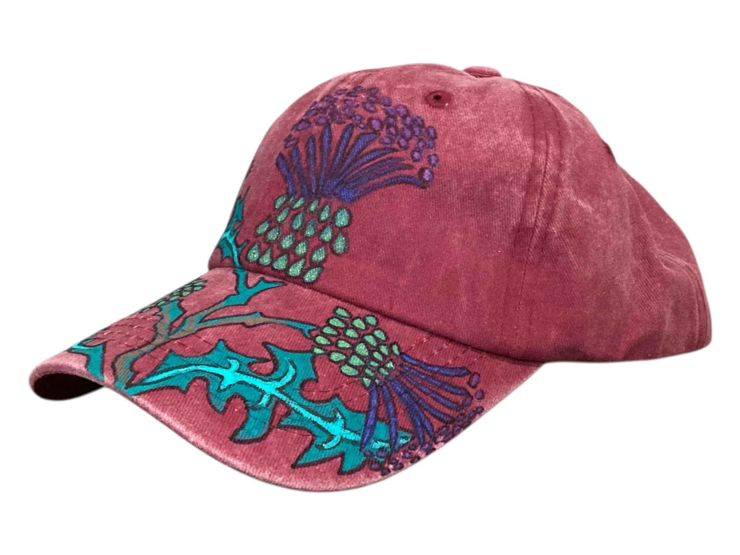 Elevate Your Style with Our Hand Painted Scottish Thistle Cap