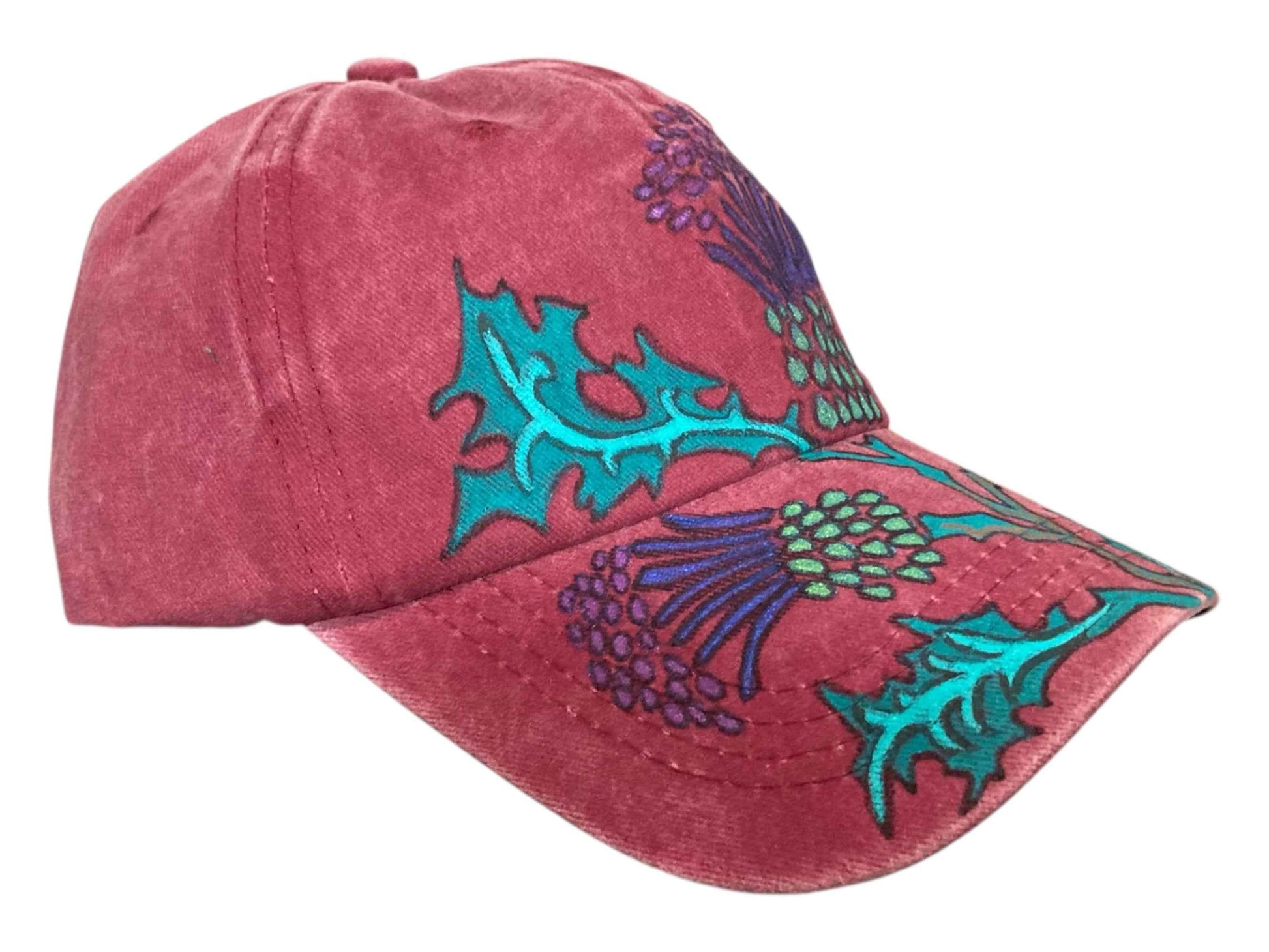 Elevate Your Style with Our Hand Painted Scottish Thistle Cap