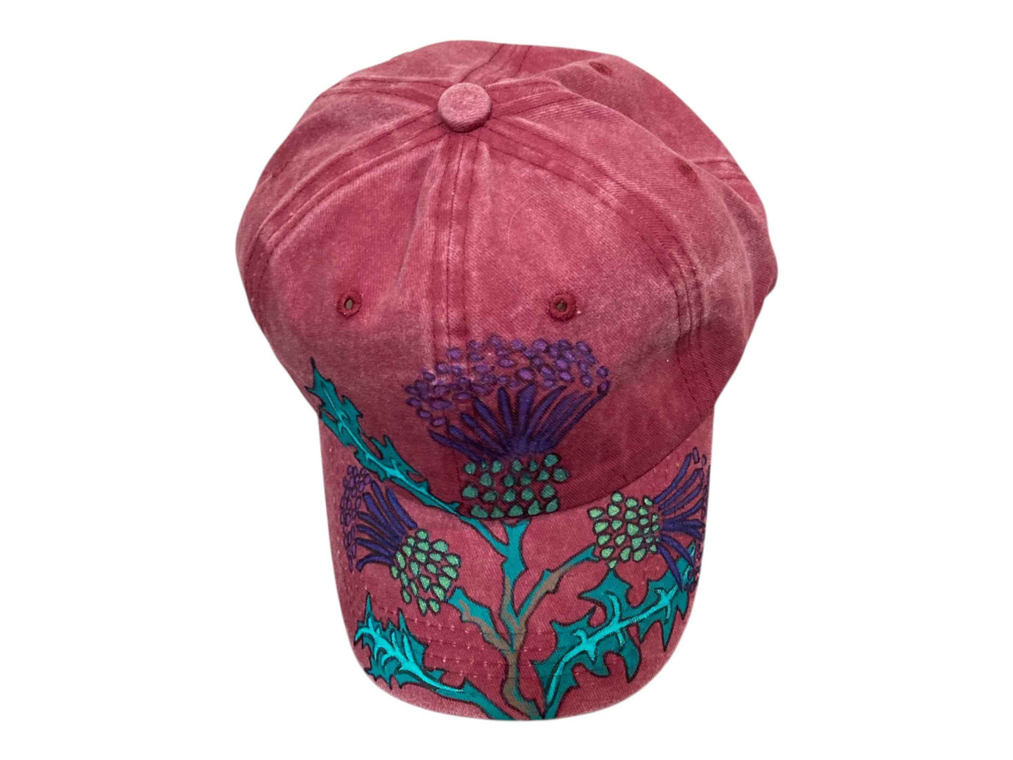 Elevate Your Style with Our Hand Painted Scottish Thistle Cap
