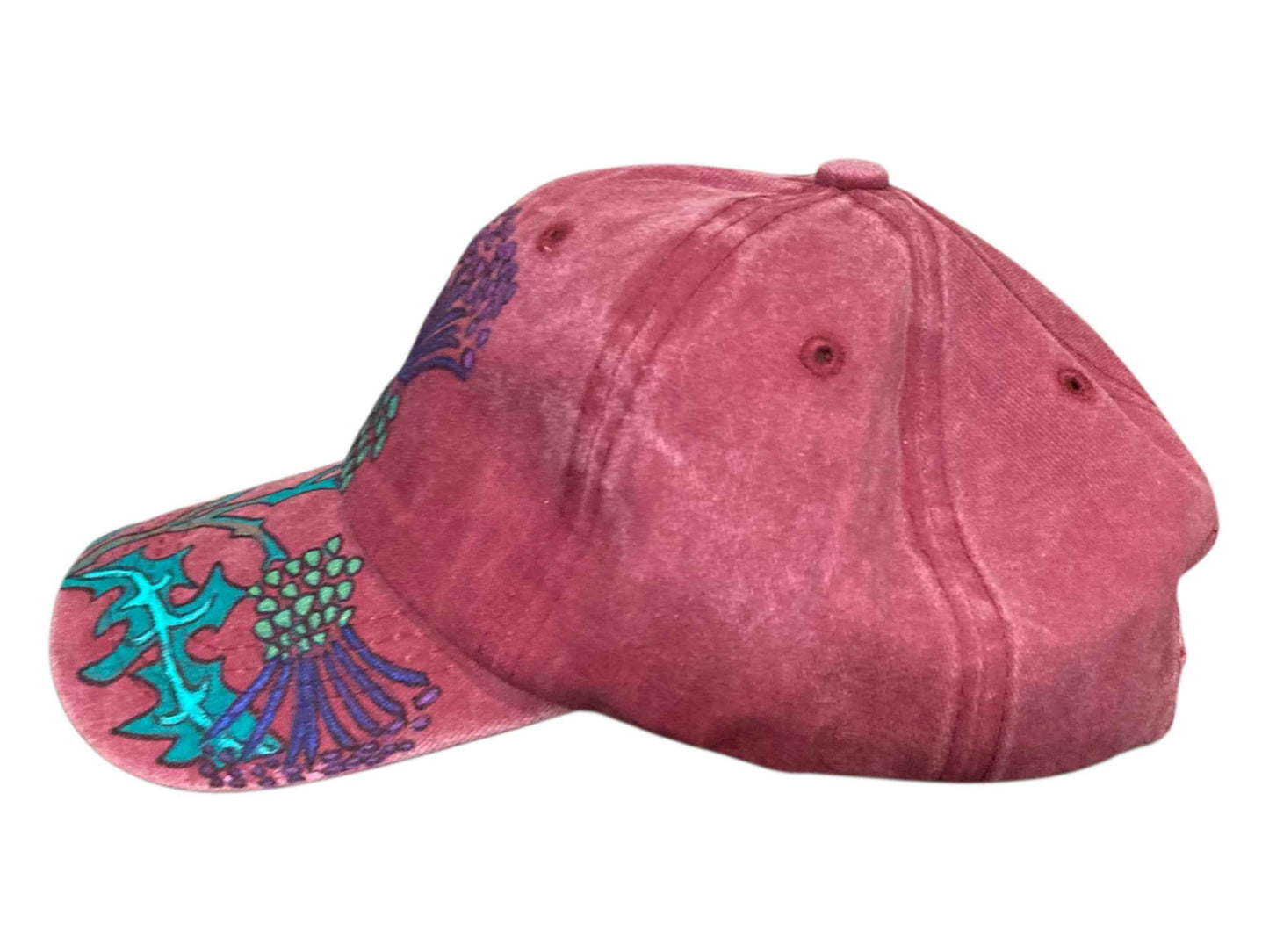 Elevate Your Style with Our Hand Painted Scottish Thistle Cap