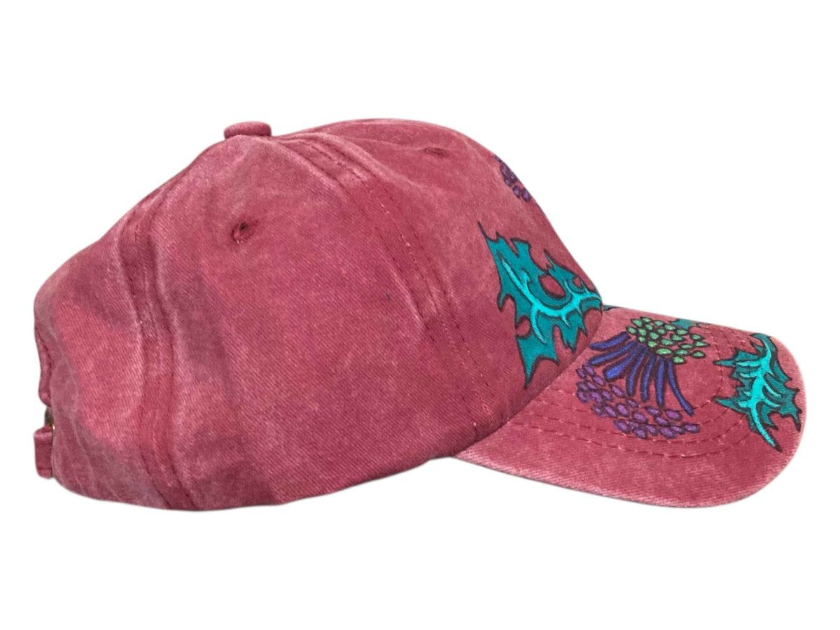 Elevate Your Style with Our Hand Painted Scottish Thistle Cap