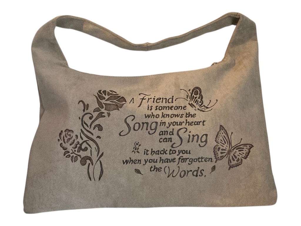 Outback Country/Friend Poem Large Hand burned bag