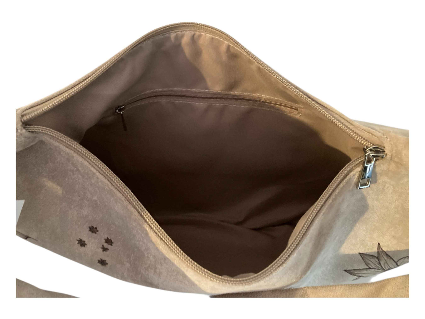 Hand Burned Vegan Suede Bag – Outback Country & Friends Poem Design