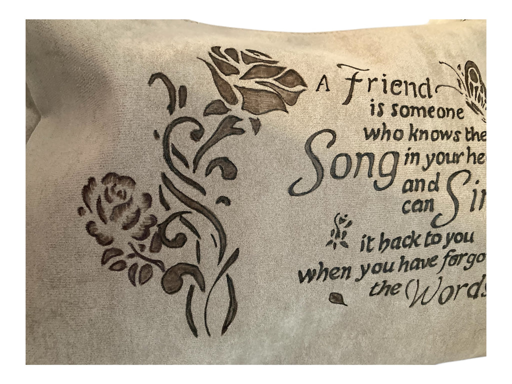 Outback Country/Friend Poem Large Hand burned bag