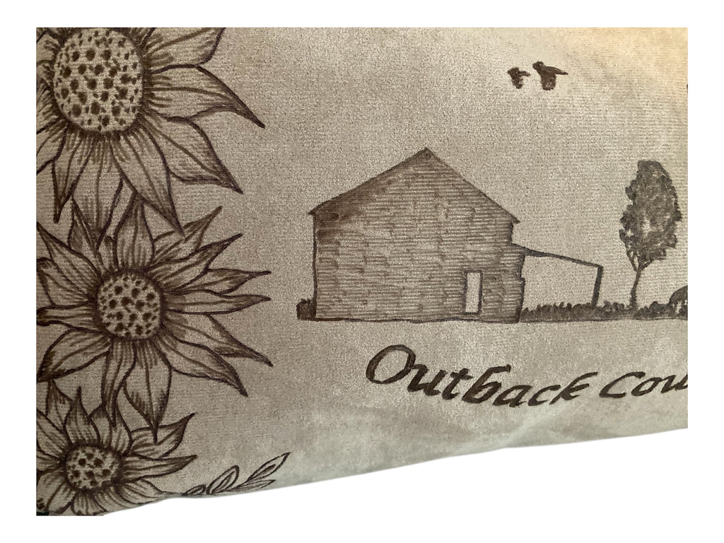 Outback Country/Friend Poem Large Hand burned bag