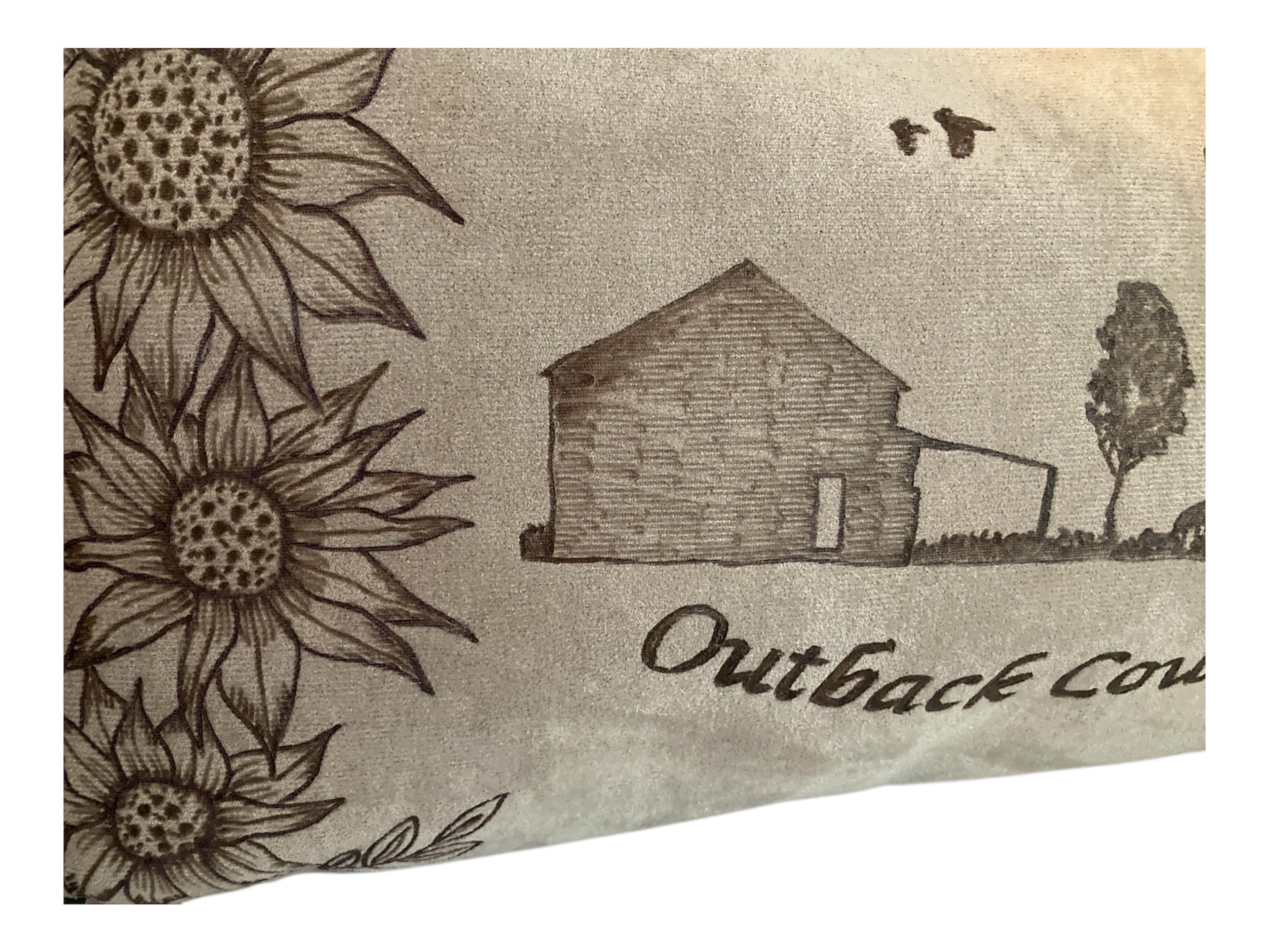Outback Country/Friend Poem Large Hand burned bag
