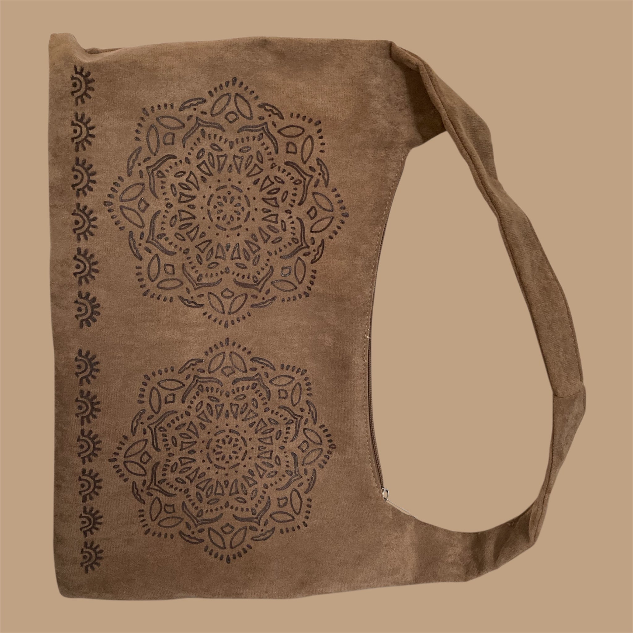 Mandala Designs Large Hand burned bag (single-sided burn)