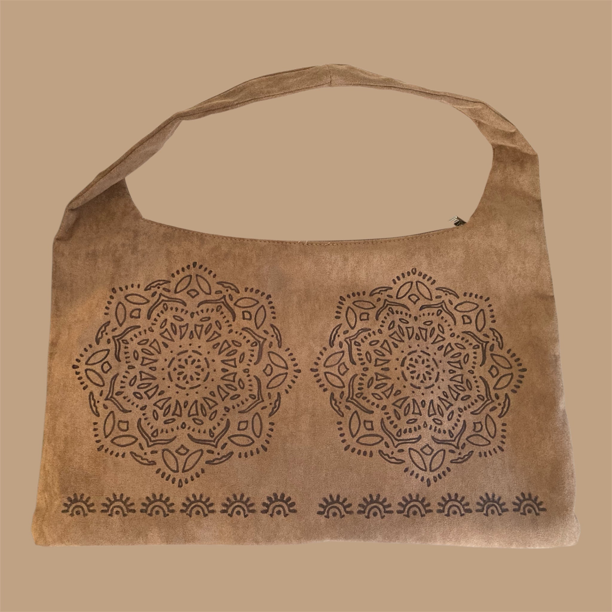 Mandala Designs Large Hand burned bag (single-sided burn)