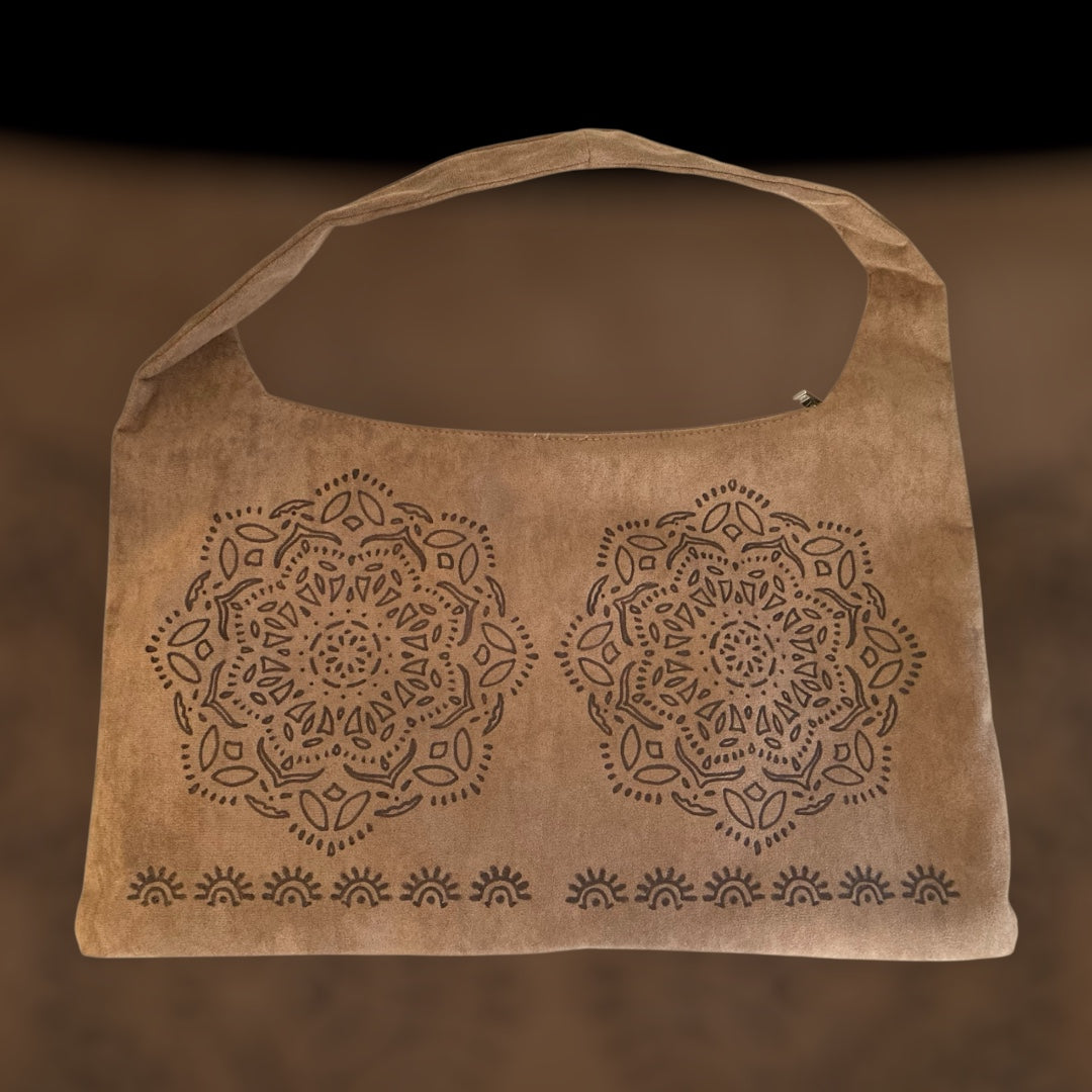 Mandala Designs Large Hand burned bag (single-sided burn)