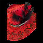 OOAK Custom Rancher Hat "Southwest Whimsy - Cacti and Mesa) handburned and painted design
