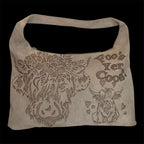 Highland Cows "Foo's Yer Coos" Design Large Hand burned bag (single-sided burn)