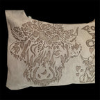 Highland Cows "Foo's Yer Coos" Design Large Hand burned bag (single-sided burn)