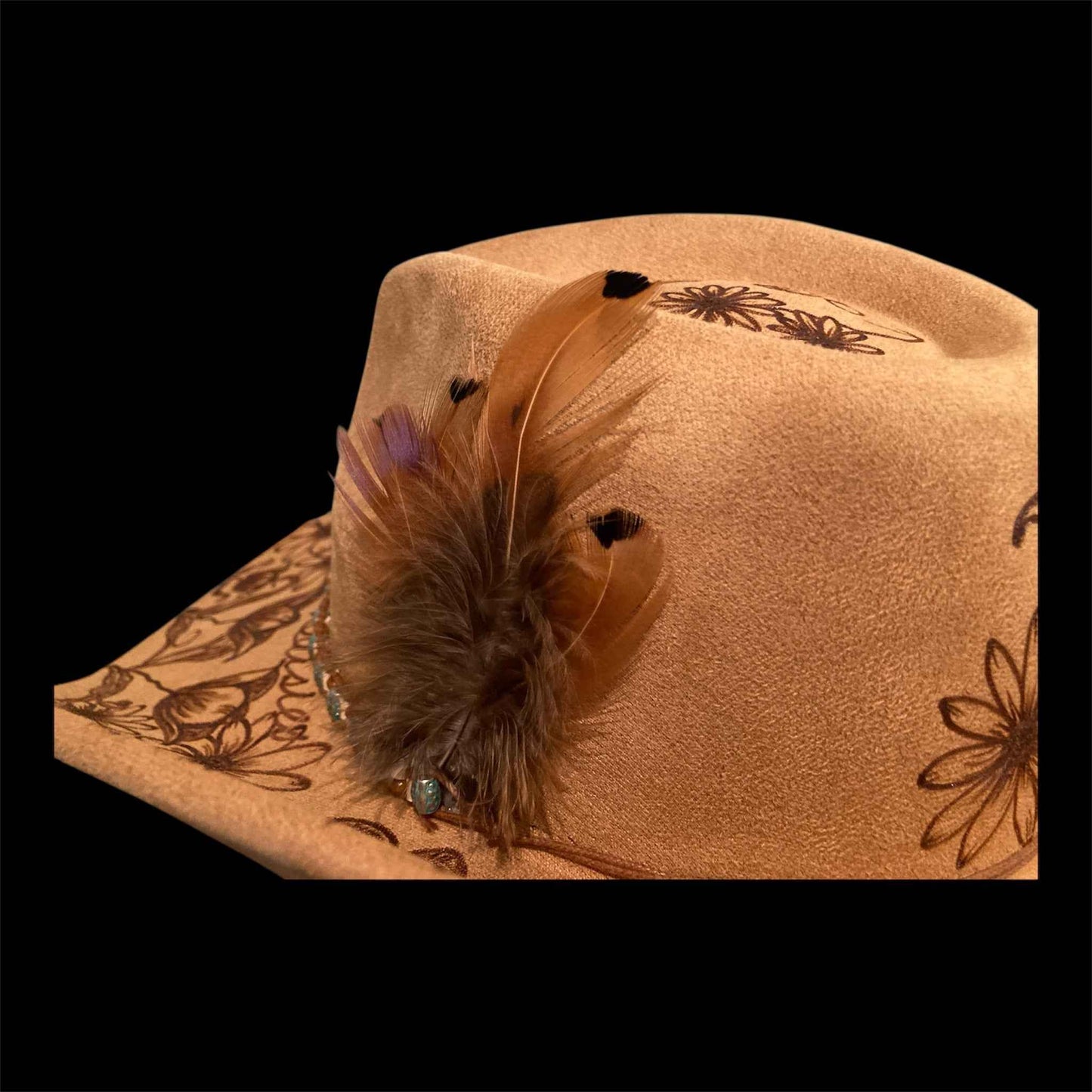Elevate Your Style with the Deluxe Suedette Cowboy Hat: Tulips Or Daisies