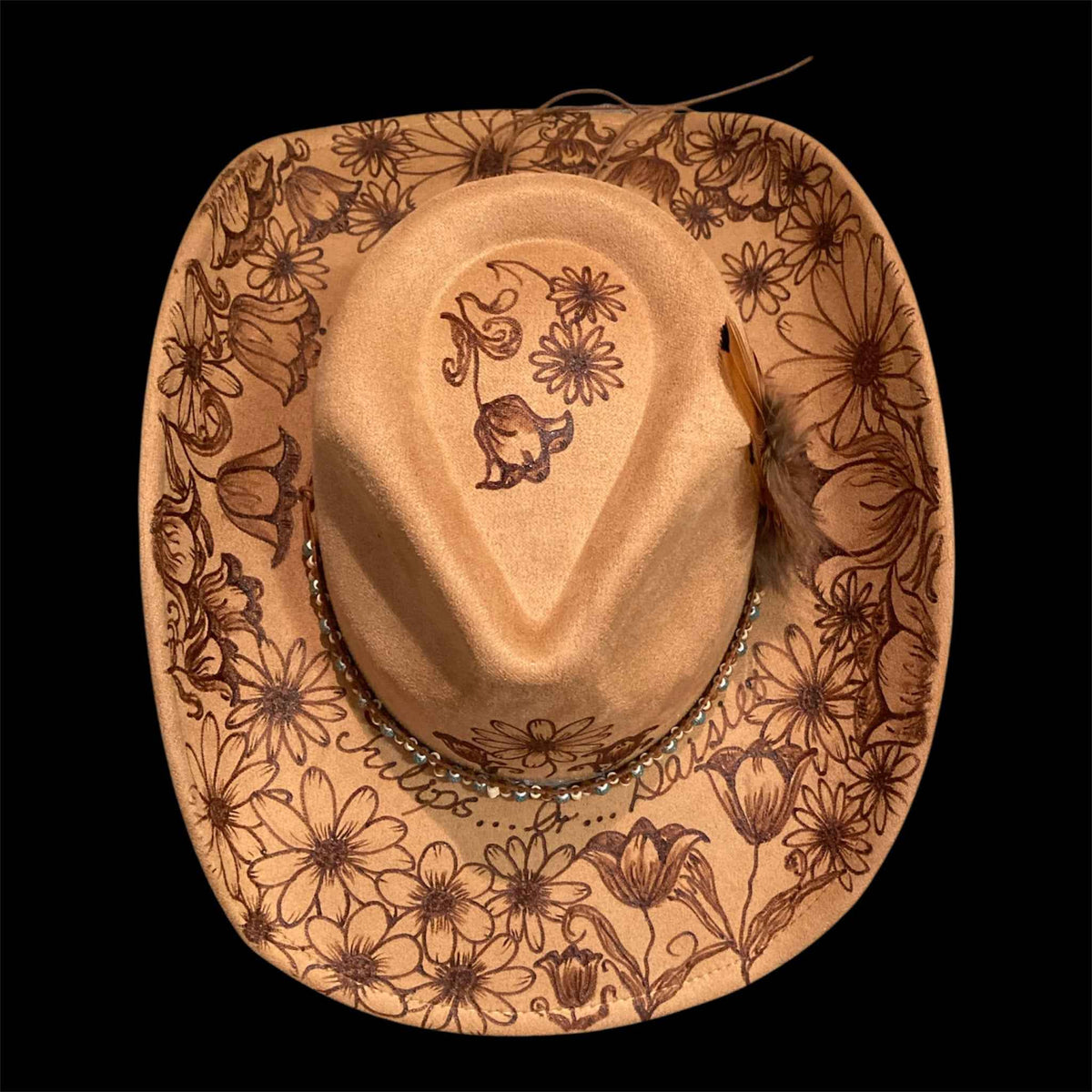 Elevate Your Style with the Deluxe Suedette Cowboy Hat: Tulips Or Daisies