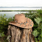 OOAK Custom Rancher Hat "Wild Flowers" handburned and painted design