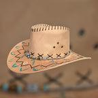 OOAK Custom Rancher Hat "Wild Flowers" handburned and painted design