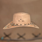 OOAK Custom Rancher Hat "Wild Flowers" handburned and painted design